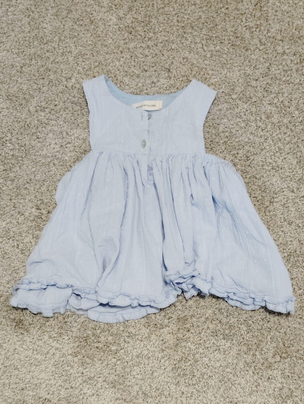 Light Blue Ruffle-Hem Girls' Dress by